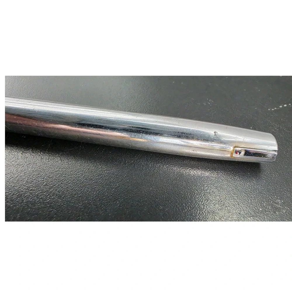 Vintage Slim Chrome Metal Twist Ballpoint Pen Silver Tone Minimalist Executive